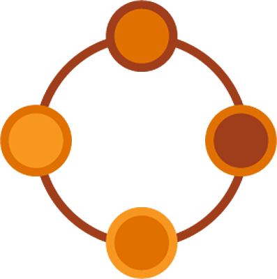 Four circles connected to each other.