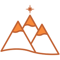 Mountains and a star on top